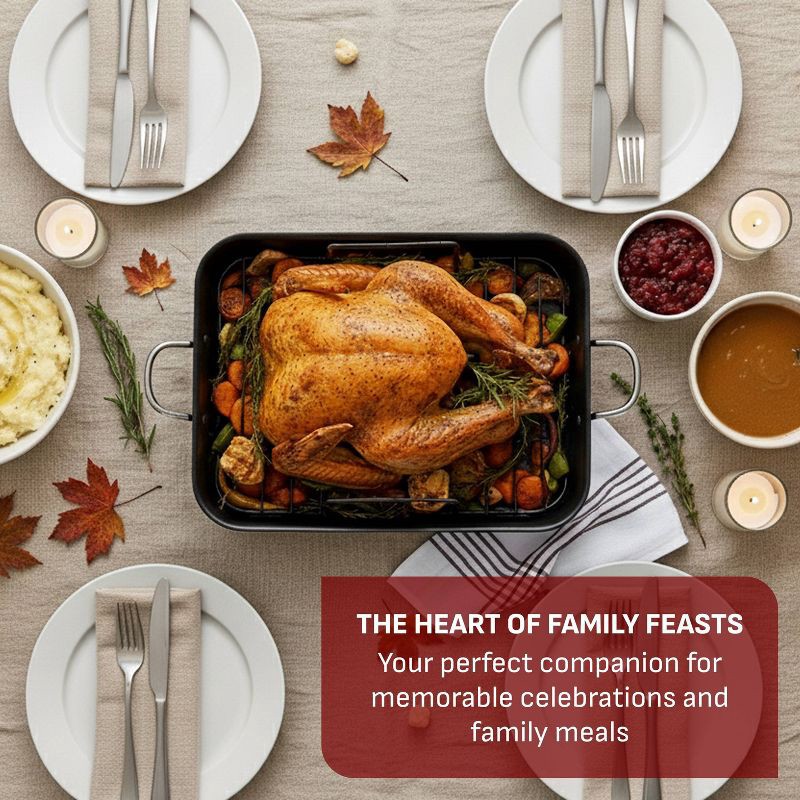 slide 2 of 6, T-Fal Simply Cook 13"x16" Nonstick Roaster Black, 1 ct