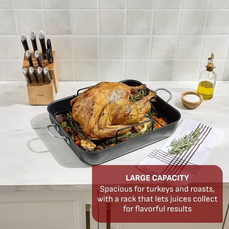 slide 3 of 6, T-Fal Simply Cook 13"x16" Nonstick Roaster Black, 1 ct