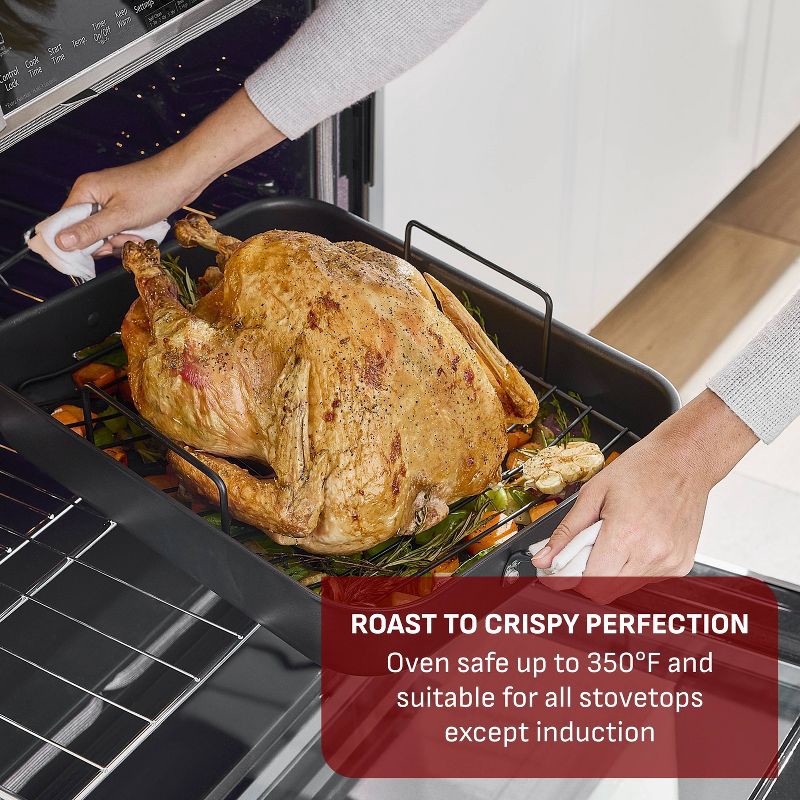 slide 4 of 6, T-Fal Simply Cook 13"x16" Nonstick Roaster Black, 1 ct