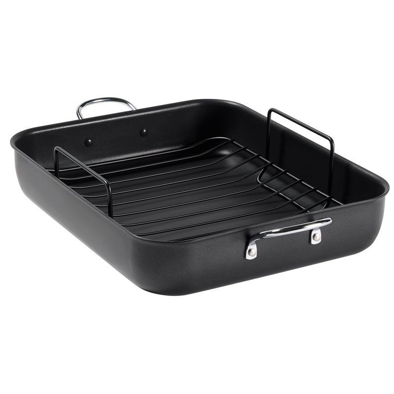 slide 1 of 6, T-Fal Simply Cook 13"x16" Nonstick Roaster Black, 1 ct