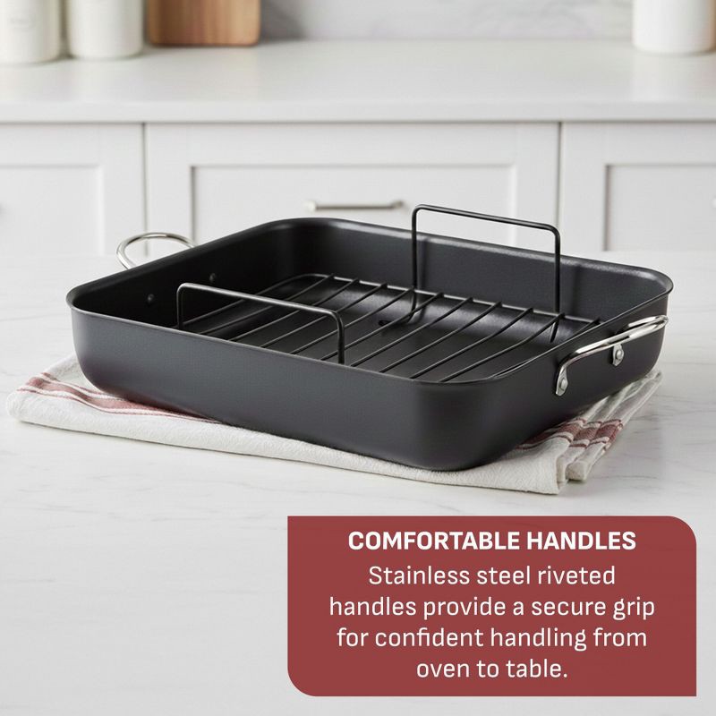 slide 6 of 10, T-Fal Simply Cook 13"x16" Nonstick Roaster Black, 1 ct