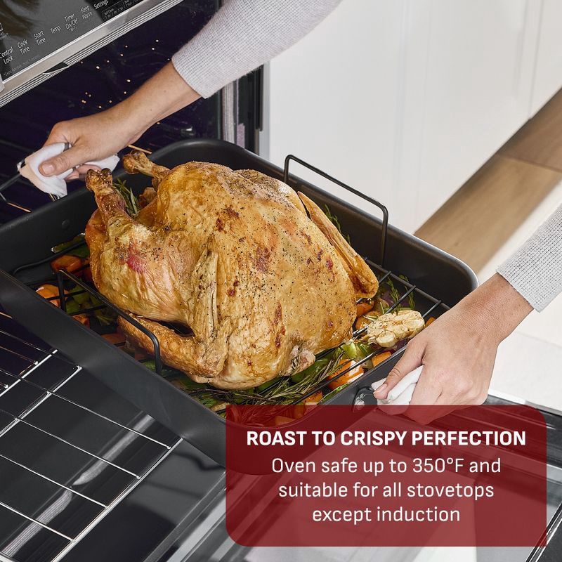 slide 7 of 10, T-Fal Simply Cook 13"x16" Nonstick Roaster Black, 1 ct