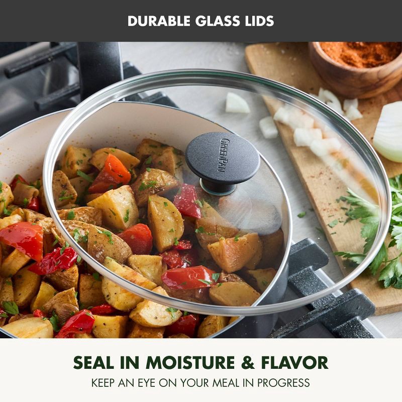 slide 7 of 9, GreenPan Rio Advanced 5qt Ceramic Nonstick Saute Pan with Lid Black, 5 qt