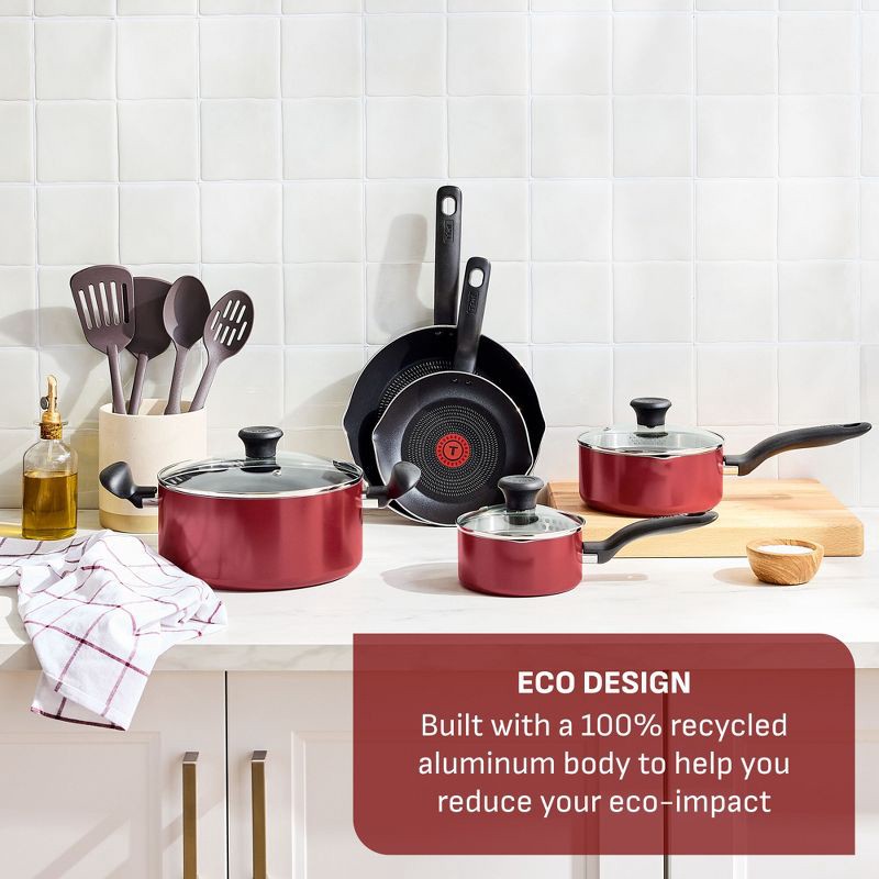 slide 8 of 10, T-Fal Simply Cook 8" Nonstick Fry Pan Red, 1 ct