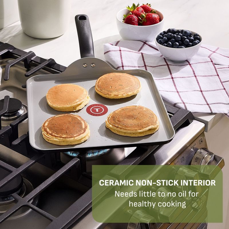 slide 2 of 10, T-Fal Simply Cook 11" Ceramic Nonstick Square Griddle Black, 1 ct