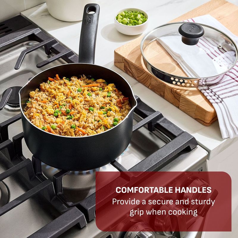 slide 5 of 10, T-Fal Simply Cook 3pc (8", 10.5" and 12") Nonstick Fry Pan Set Black, 3 ct