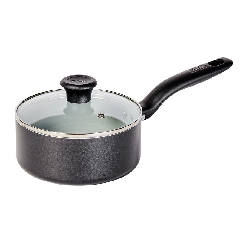 slide 1 of 9, T-Fal Simply Cook 1.5qt Ceramic Nonstick Sauce Pan with Lid Black, 1.5 qt