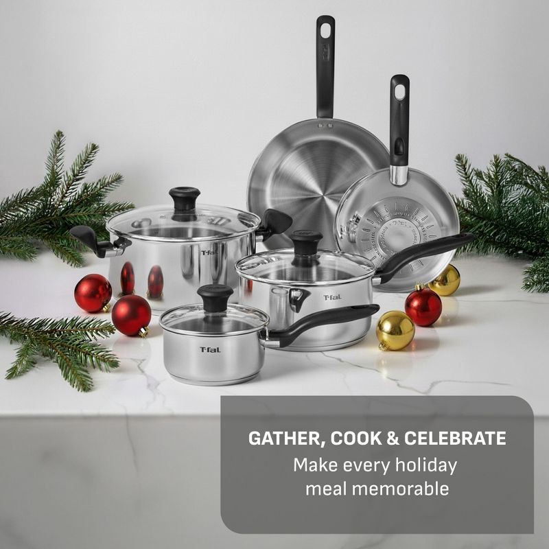slide 3 of 10, T-Fal Simply Cook 12pc Stainless Steel Cookware Set Gray, 12 ct