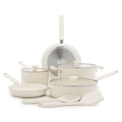 GreenPan Rio Advanced 10pc Ceramic Nonstick Cookware Set Cream