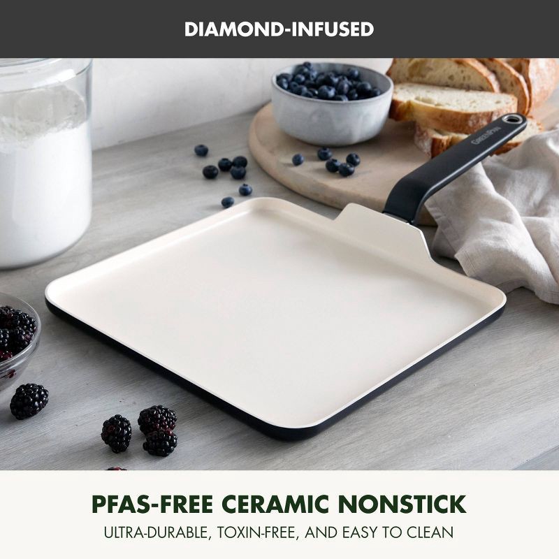 slide 3 of 8, GreenPan Rio Advanced 11" Ceramic Nonstick Griddle Black, 1 ct