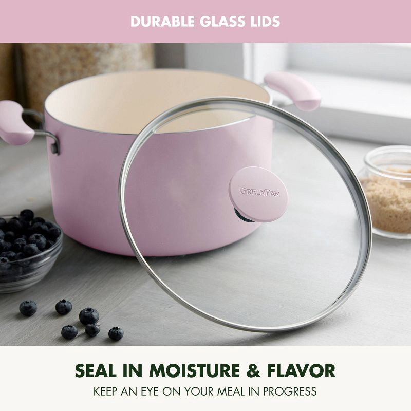 slide 8 of 10, GreenPan Rio Advanced 10pc Ceramic Nonstick Cookware Set Pink, 10 ct