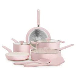 GreenPan Rio Advanced 10pc Ceramic Nonstick Cookware Set Pink