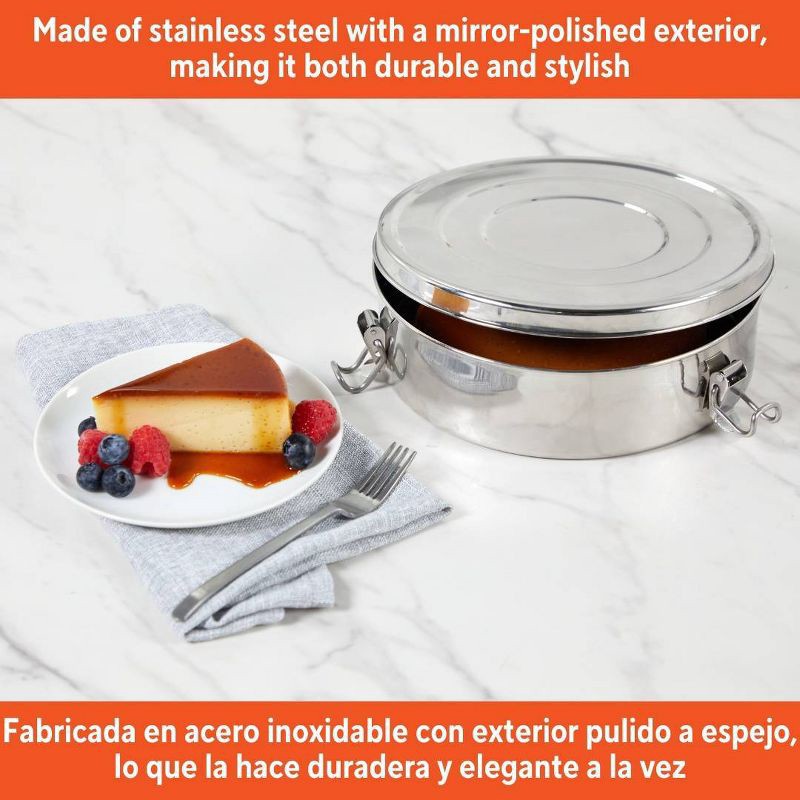 slide 2 of 8, IMUSA 8.3" 2qt Stainless Steel Large Flan Mold, 2 qt