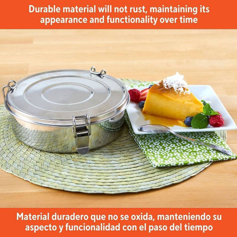 slide 3 of 8, IMUSA 8.3" 2qt Stainless Steel Large Flan Mold, 2 qt