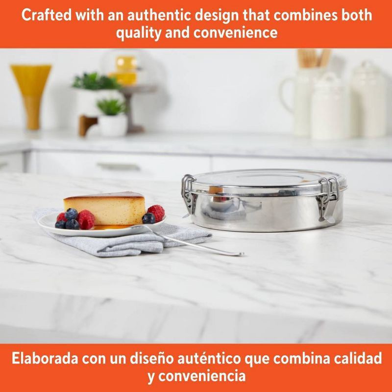 slide 4 of 8, IMUSA 8.3" 2qt Stainless Steel Large Flan Mold, 2 qt