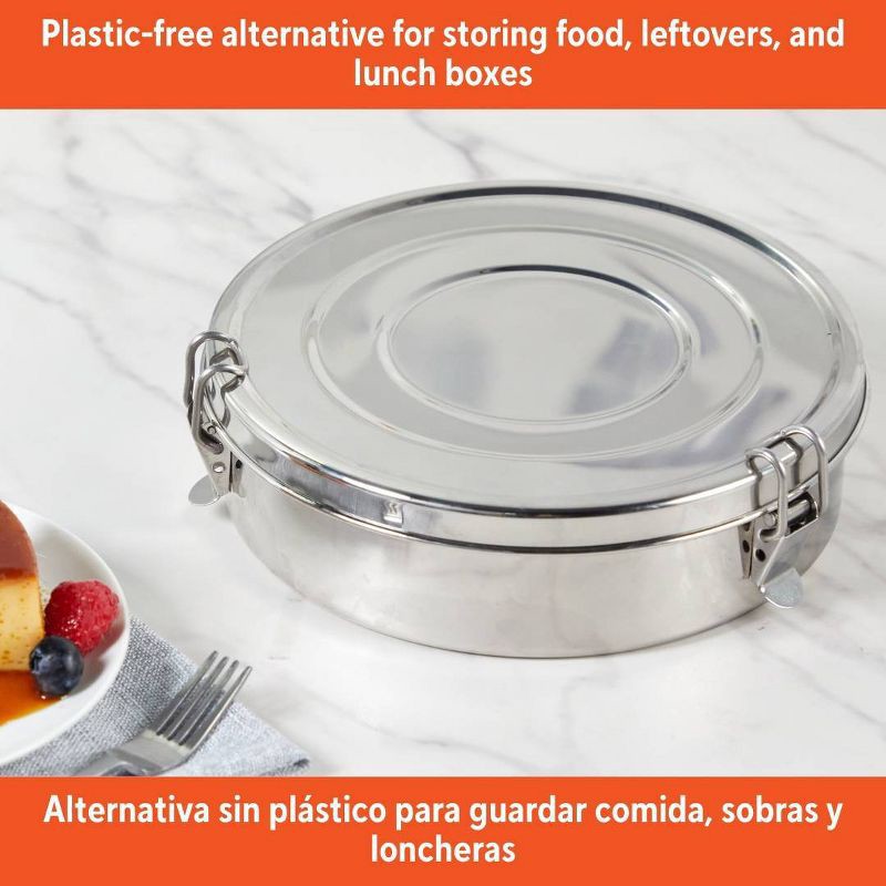 slide 6 of 8, IMUSA 8.3" 2qt Stainless Steel Large Flan Mold, 2 qt