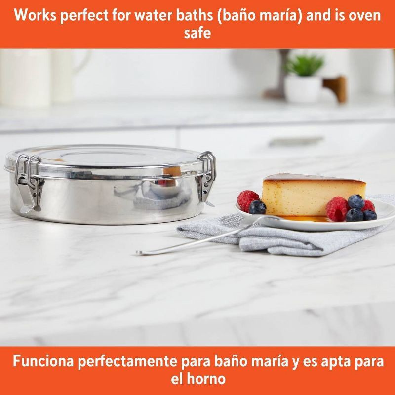 slide 7 of 8, IMUSA 8.3" 2qt Stainless Steel Large Flan Mold, 2 qt