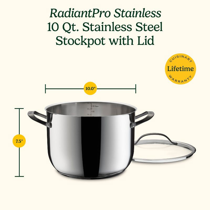 slide 8 of 8, Cuisinart Radiant Pro 10qt Stainless Steel Stock Pot, 10 qt
