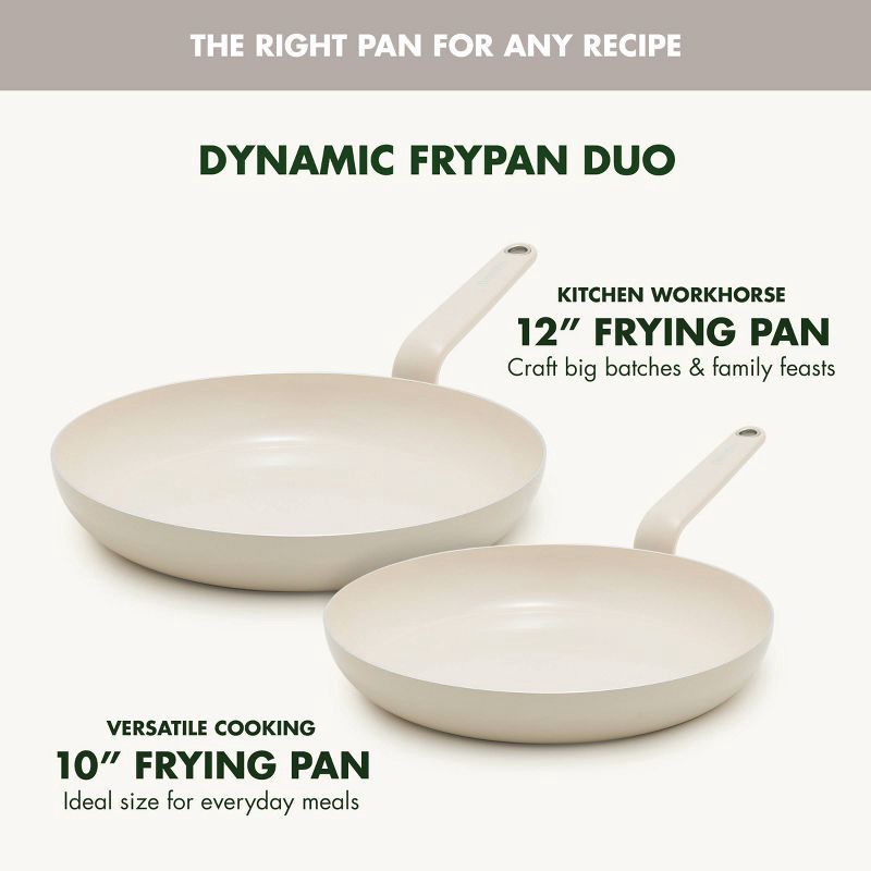 slide 4 of 9, GreenPan Rio Advanced 2pc (10" and 12") Ceramic Nonstick Fry Pan Set Cream, 2 ct