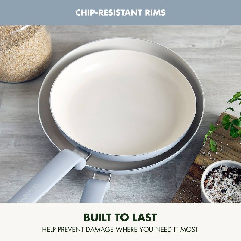 slide 7 of 9, GreenPan Rio Advanced 2pc (10" and 12") Ceramic Nonstick Fry Pan Set Stardew Blue, 2 ct