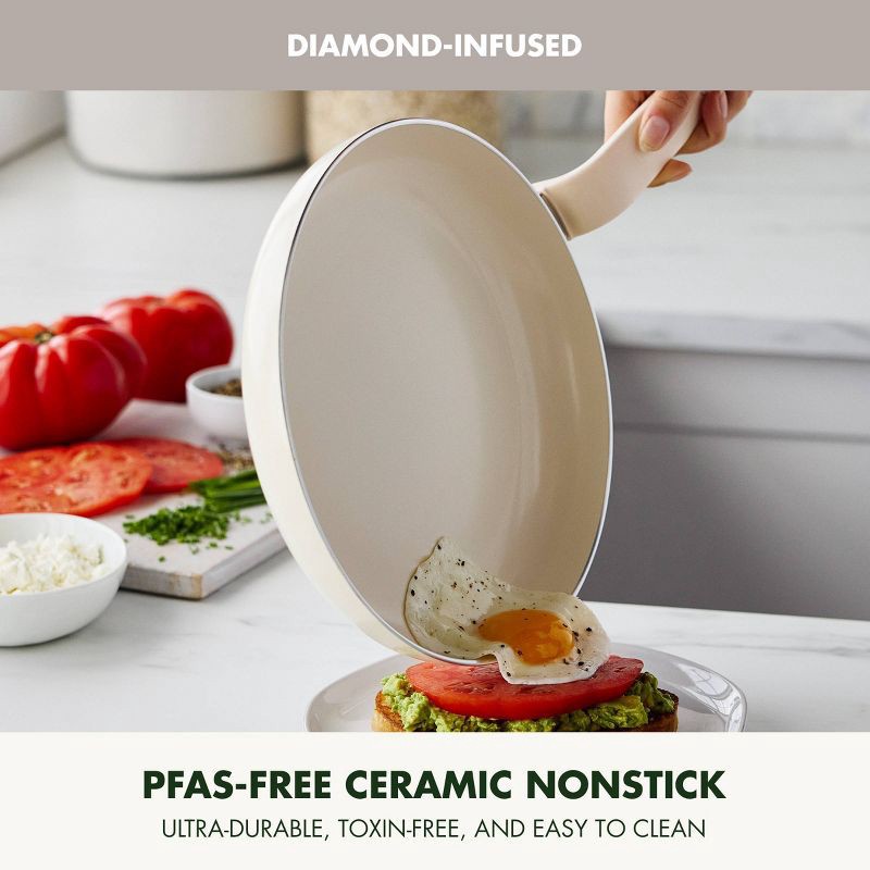 slide 3 of 8, GreenPan Rio Advanced 8" Ceramic Nonstick Fry Pan Cream, 1 ct