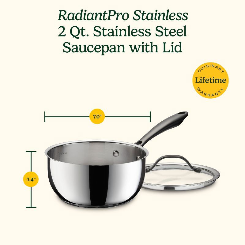 slide 8 of 8, Cuisinart Radiant Pro 2qt Stainless Sauce Pan with Lid, 2 qt