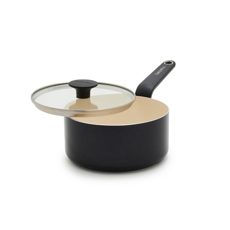 slide 1 of 9, GreenPan Rio Advanced 2qt Ceramic Nonstick Sauce Pan with Lid Black, 2 qt