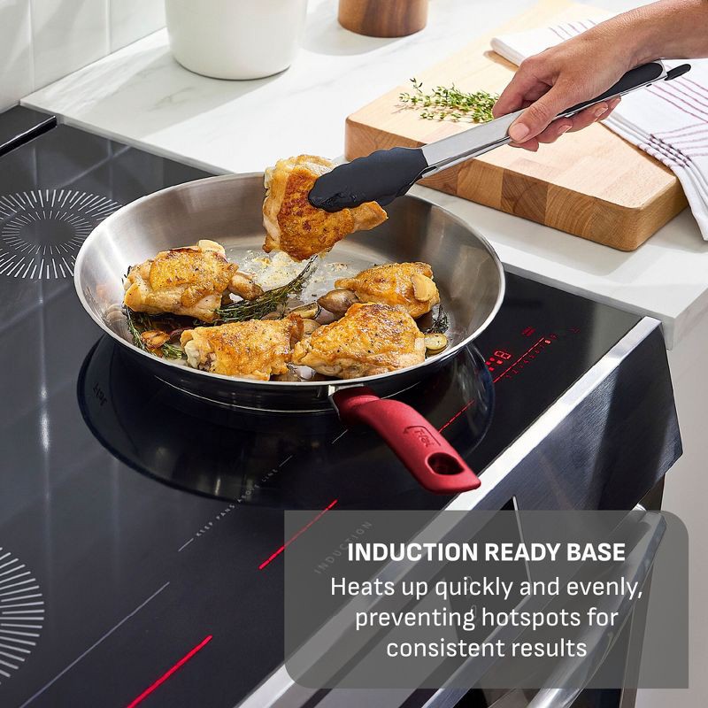 slide 4 of 10, T-Fal Simply Cook 12pc Stainless Steel Cookware Set Red, 12 ct