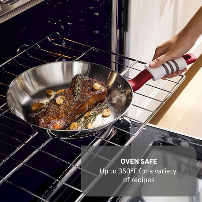 slide 7 of 10, T-Fal Simply Cook 12pc Stainless Steel Cookware Set Red, 12 ct