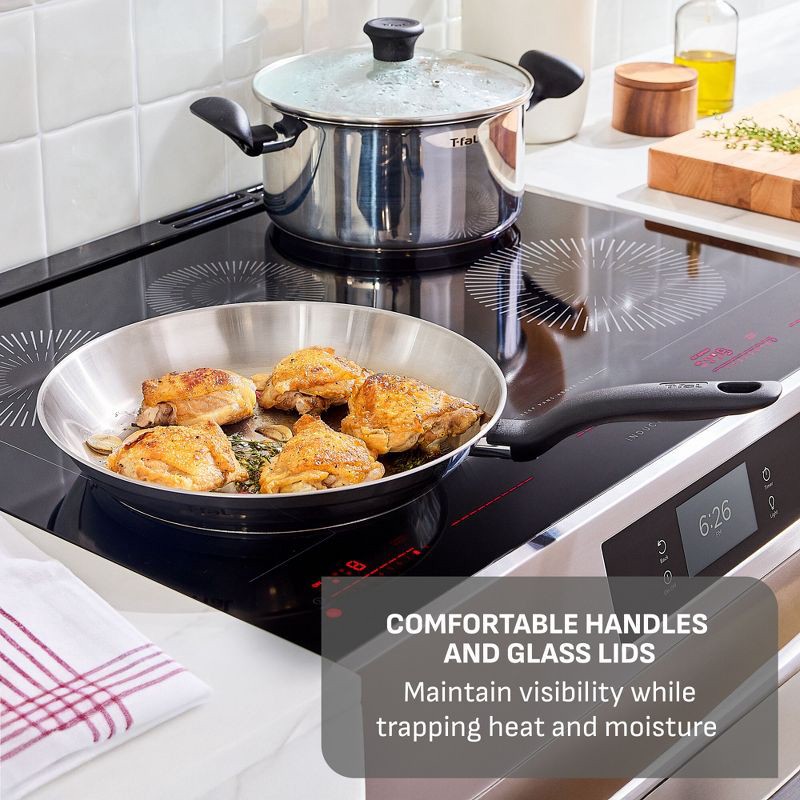 slide 4 of 8, T-Fal Simply Cook 11" Stainless Steel Fry Pan with Lid, 1 ct