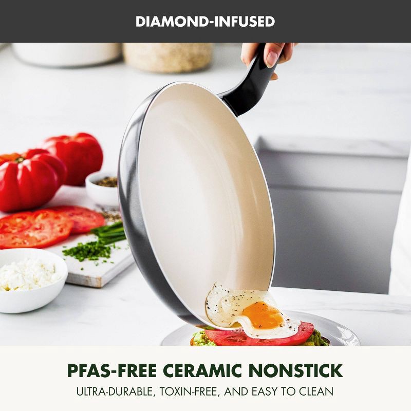 slide 3 of 8, GreenPan Rio Advanced 8" Ceramic Nonstick Fry Pan Black, 1 ct