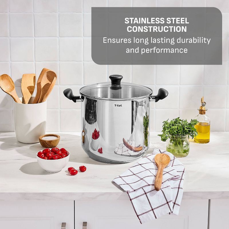 slide 2 of 8, T-Fal Simply Cook 20qt Stainless Steel Stock Pot with Lid, 20 qt