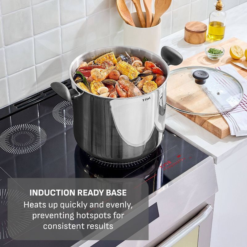 slide 3 of 8, T-Fal Simply Cook 20qt Stainless Steel Stock Pot with Lid, 20 qt