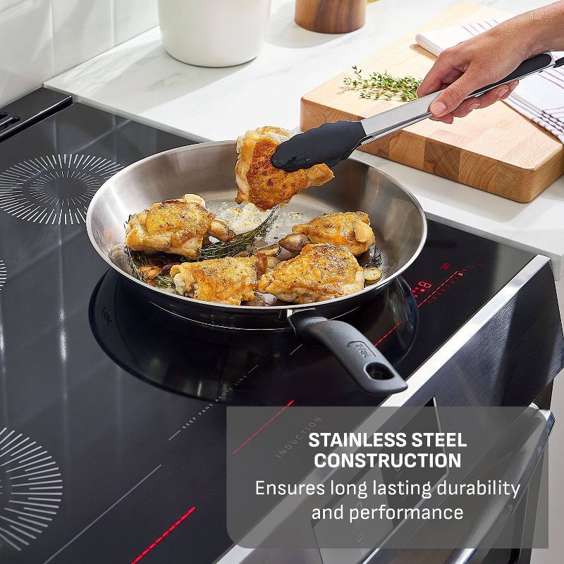slide 2 of 9, T-Fal Simply Cook 3pc Stainless Steel 2qt Sauce Pan with Lid and 11" Fry Pan Cookware Set, 3 ct, 2 qt