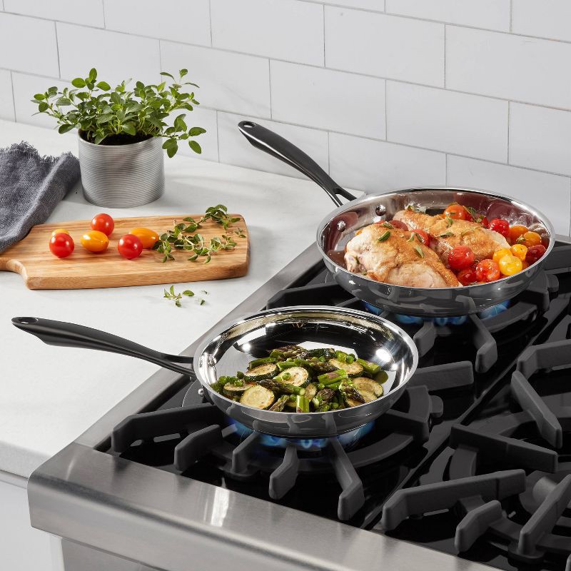 slide 2 of 8, Cuisinart Radiant Pro 2pc (8" and 10") Stainless Steel Fry Pan Set, 2 ct