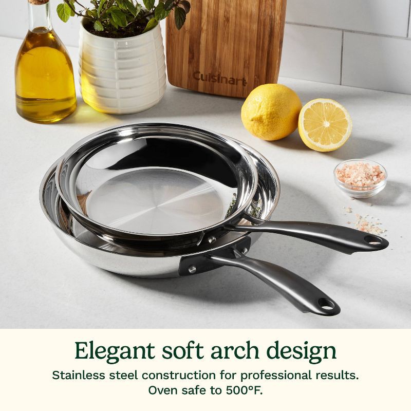 slide 3 of 8, Cuisinart Radiant Pro 2pc (8" and 10") Stainless Steel Fry Pan Set, 2 ct