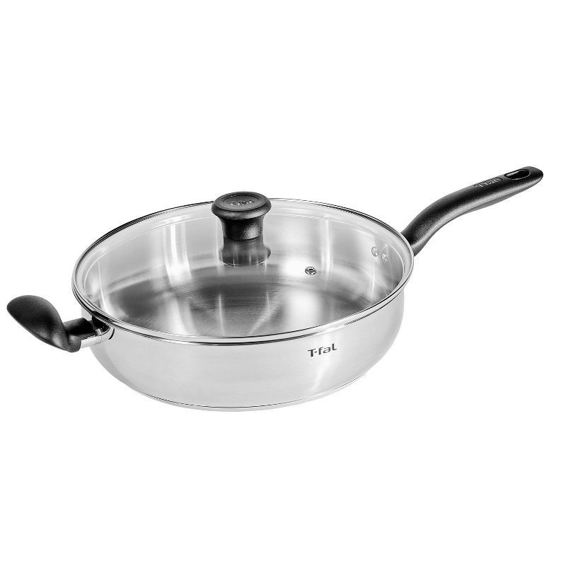 slide 1 of 8, T-Fal Simply Cook 5.5qt Stainless Steel Saute Pan with Lid, 5.5 qt