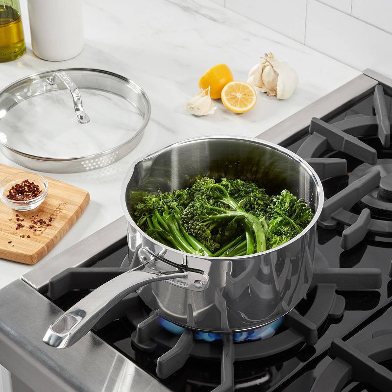 slide 3 of 3, Cuisinart Classic 3.5" Stainless Steel Pour Saucepan with Straining Lid, 1 ct