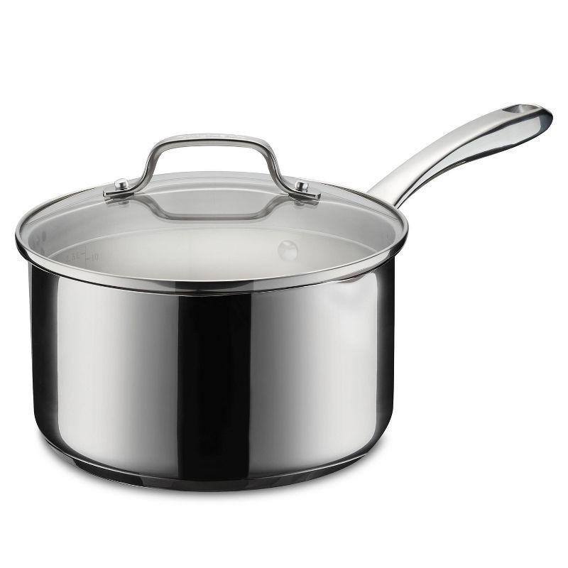 slide 1 of 3, Cuisinart Classic 3.5" Stainless Steel Pour Saucepan with Straining Lid, 1 ct