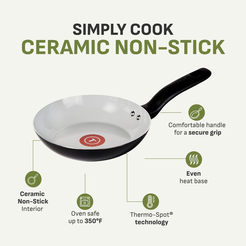 slide 9 of 10, T-Fal Simply Cook 12" Ceramic Nonstick Fry Pan Black, 1 ct