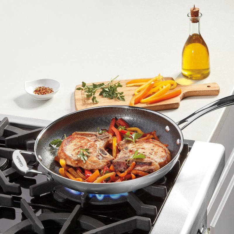 slide 2 of 8, Cuisinart FusionPlus 12" Hybrid Stainless Steel and Ceramic Nonstick Fry Pan with Helper Handle, 1 ct