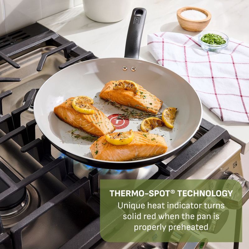 slide 3 of 10, T-Fal Simply Cook 10.5" Ceramic Nonstick Fry Pan with Lid Black, 1 ct