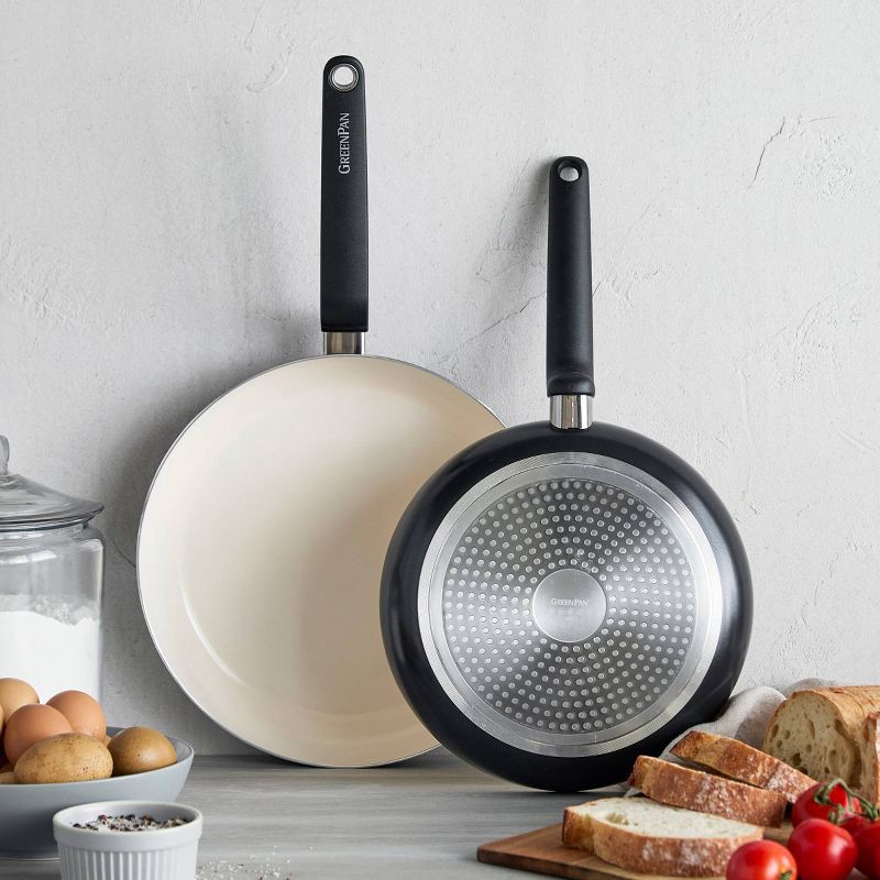 slide 2 of 9, GreenPan Rio Advanced 2pc (10" and 12") Ceramic Nonstick Fry Pan Set Black, 2 ct