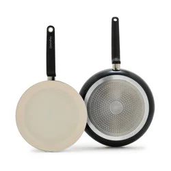 GreenPan Rio Advanced 2pc (10" and 12") Ceramic Nonstick Fry Pan Set Black