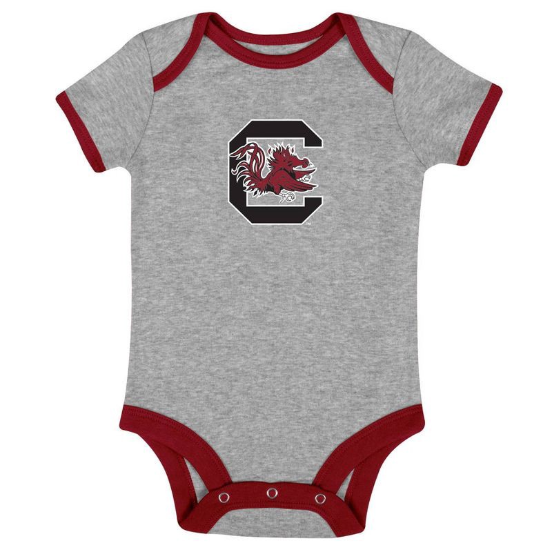 slide 4 of 4, NCAA South Carolina Gamecocks Infant Boys' 3pk Bodysuit - 3-6M, 3 ct