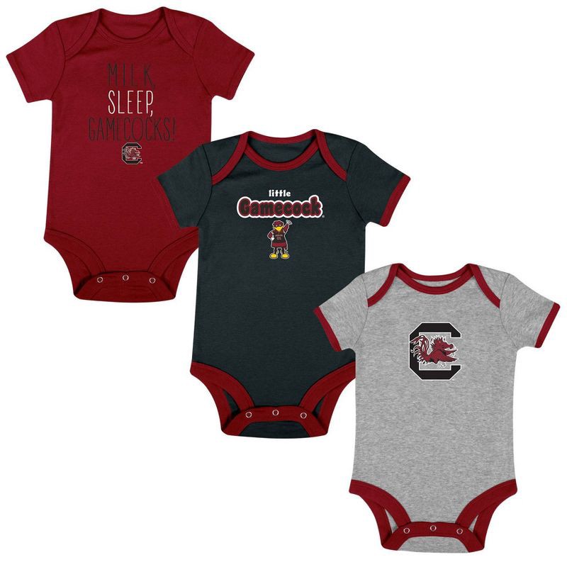 slide 3 of 4, NCAA South Carolina Gamecocks Infant Boys' 3pk Bodysuit - 3-6M, 3 ct