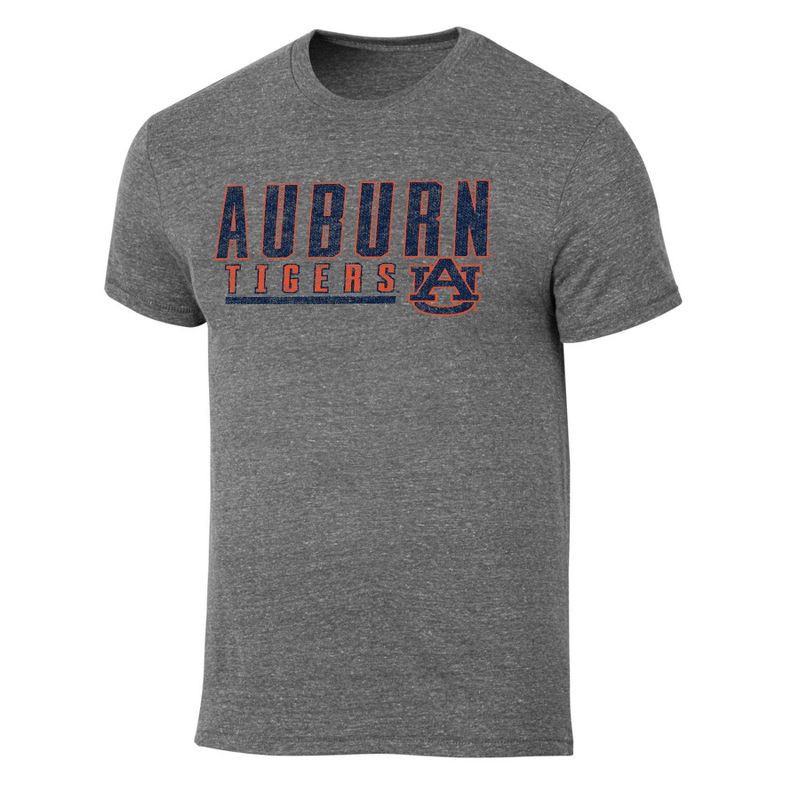 slide 1 of 3, NCAA Auburn Tigers Men's Gray Tri-Blend Short Sleeve T-Shirt - S, 1 ct