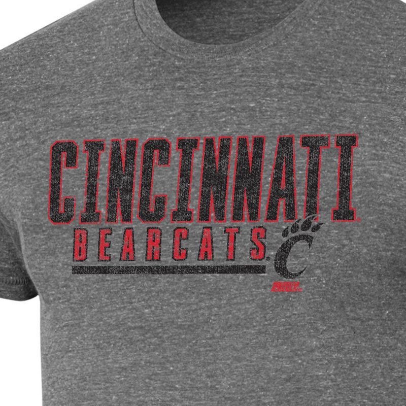 slide 3 of 3, NCAA Cincinnati Bearcats Men's Gray Tri-Blend Short Sleeve T-Shirt - L, 1 ct