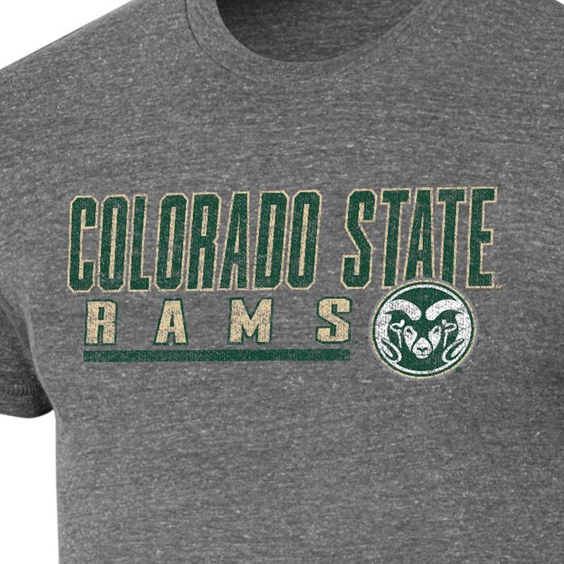 slide 3 of 3, NCAA Colorado State Rams Men's Gray Tri-Blend Short Sleeve T-Shirt - L, 1 ct