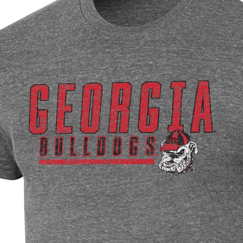 slide 3 of 3, NCAA Georgia Bulldogs Men's Gray Tri-Blend Short Sleeve T-Shirt - M: Fit, Below Hip Length, 1 ct